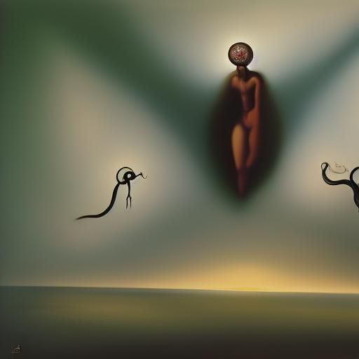 Surreal Transparent Goddess in Dali-esque Style