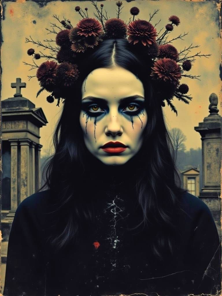 Modern Witch Portrait in Gilded Frame