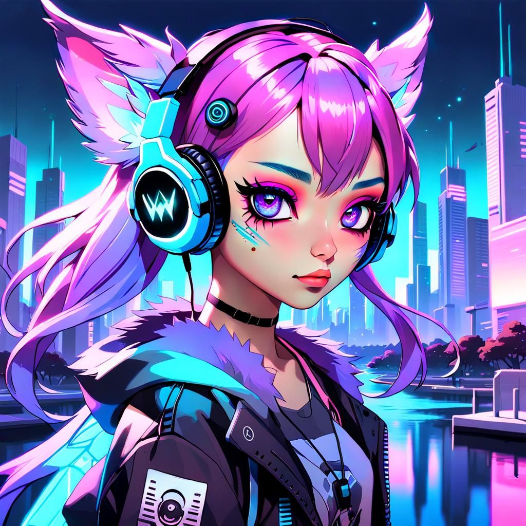 Pop-Surrealist, Asian Punk Pixie Fairy Wolfy Girl 🎶🎶🎶