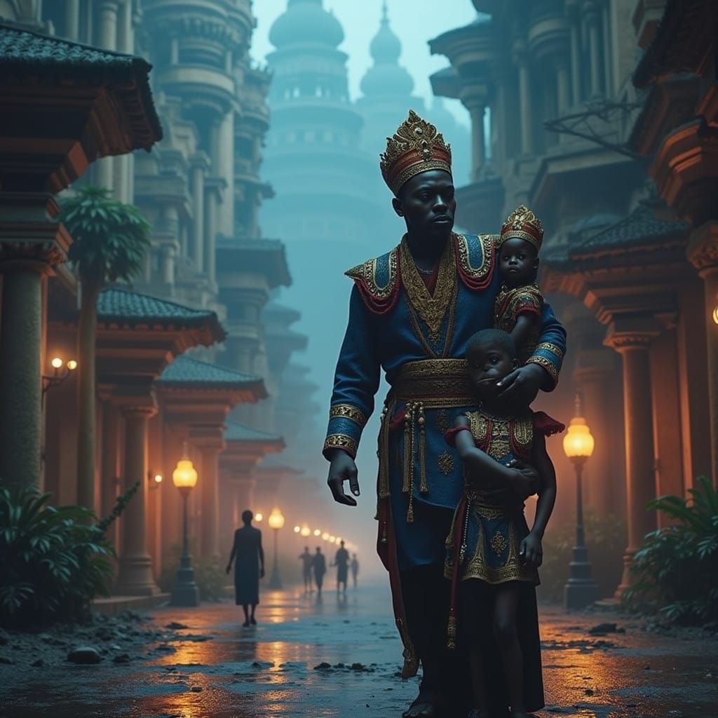 African Royalty in Opulent Traditional Attire