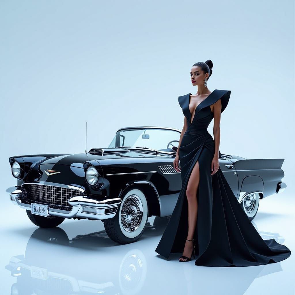 Avant-Garde Fashion Editorial: Sculptural Gown and Classic C...