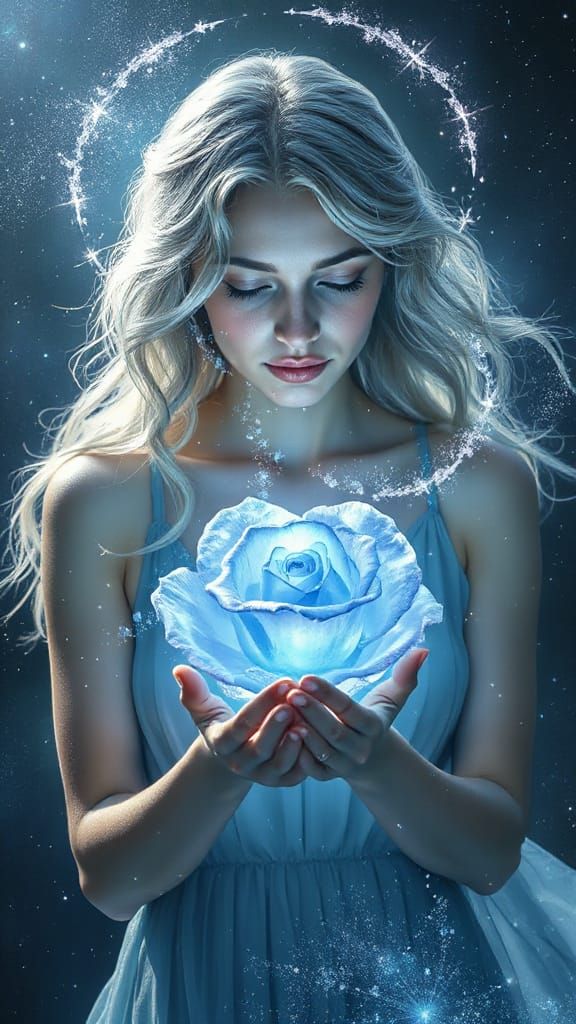 Celestial Goddess of Hope and Beauty in Starlight