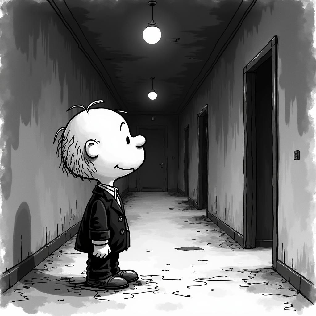 Charlie Brown as Jack Torrance in Watercolor Style