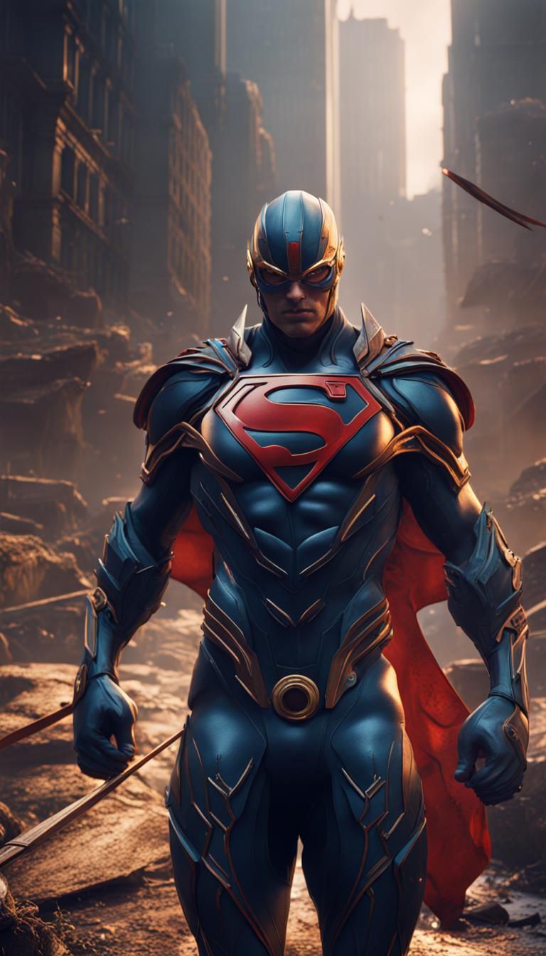 Detailed Superhero Concept Art in Deep Color
