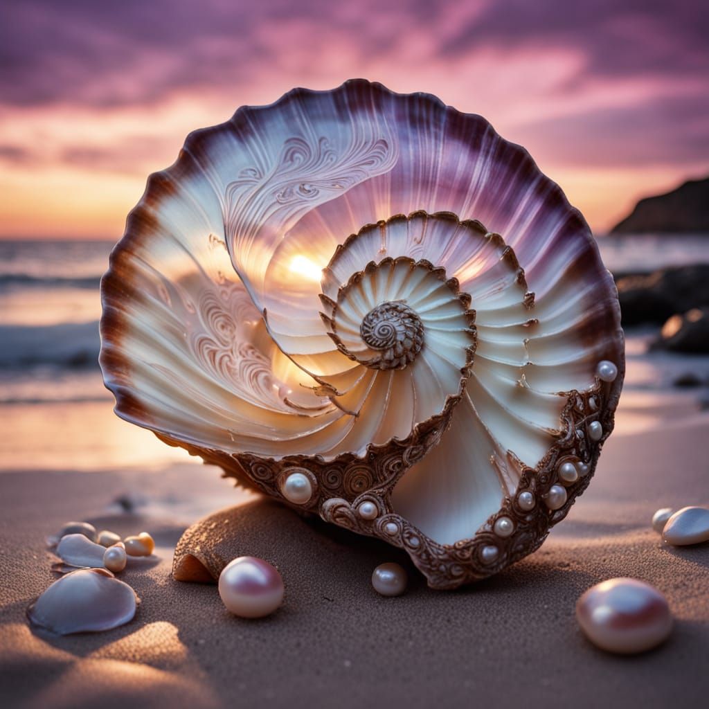 Intricate Seashell Mandala in Macro Photography