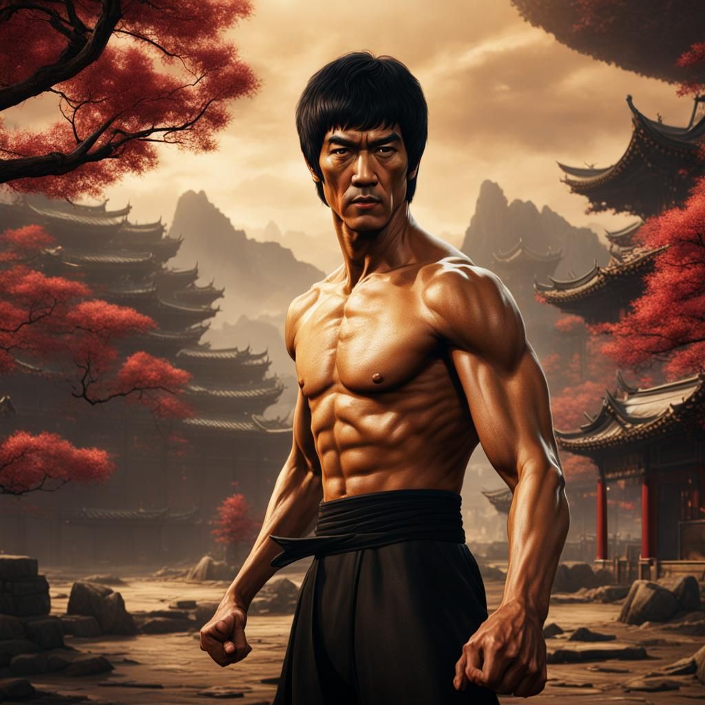 Old Bruce Lee: Detailed Matte Painting