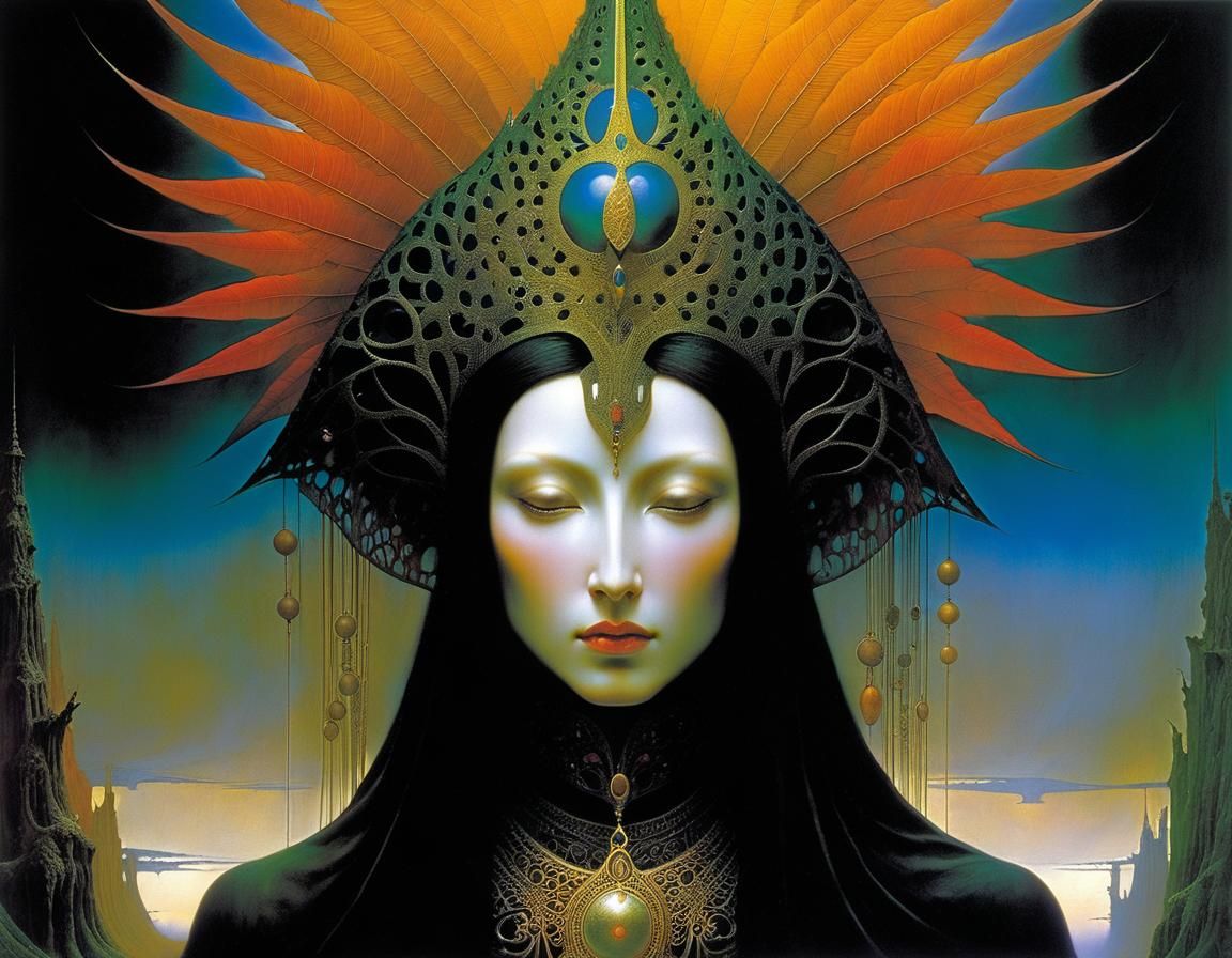 Ethereal Princess Portrait in Dark Fantasy Style