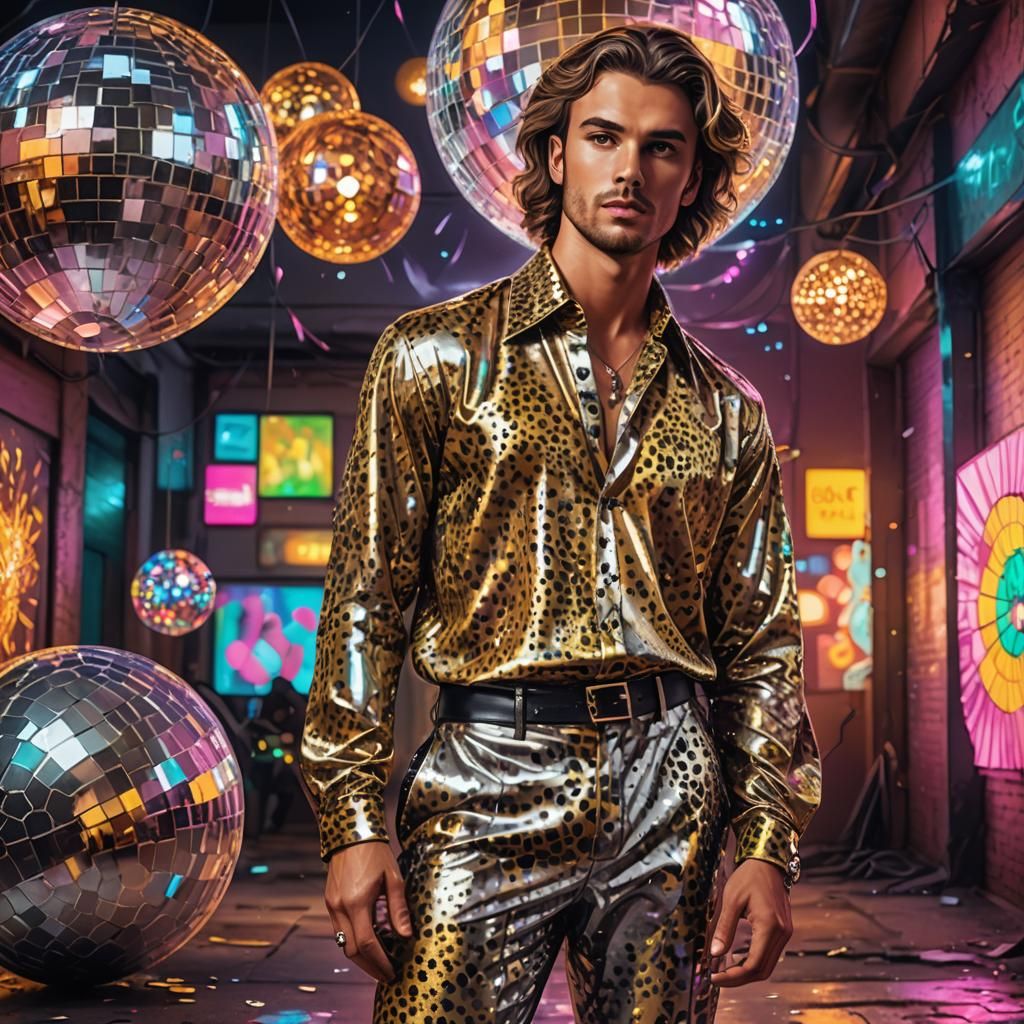 Fantasy Digital Art: Man in Disco Ball Pants