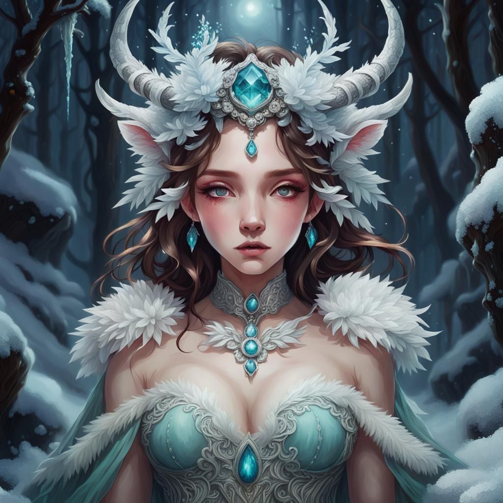 Rising Ethereal Lush Artistic Xiaofei intricate Nocturnal Gnu Kawacy isolation wilderness ice