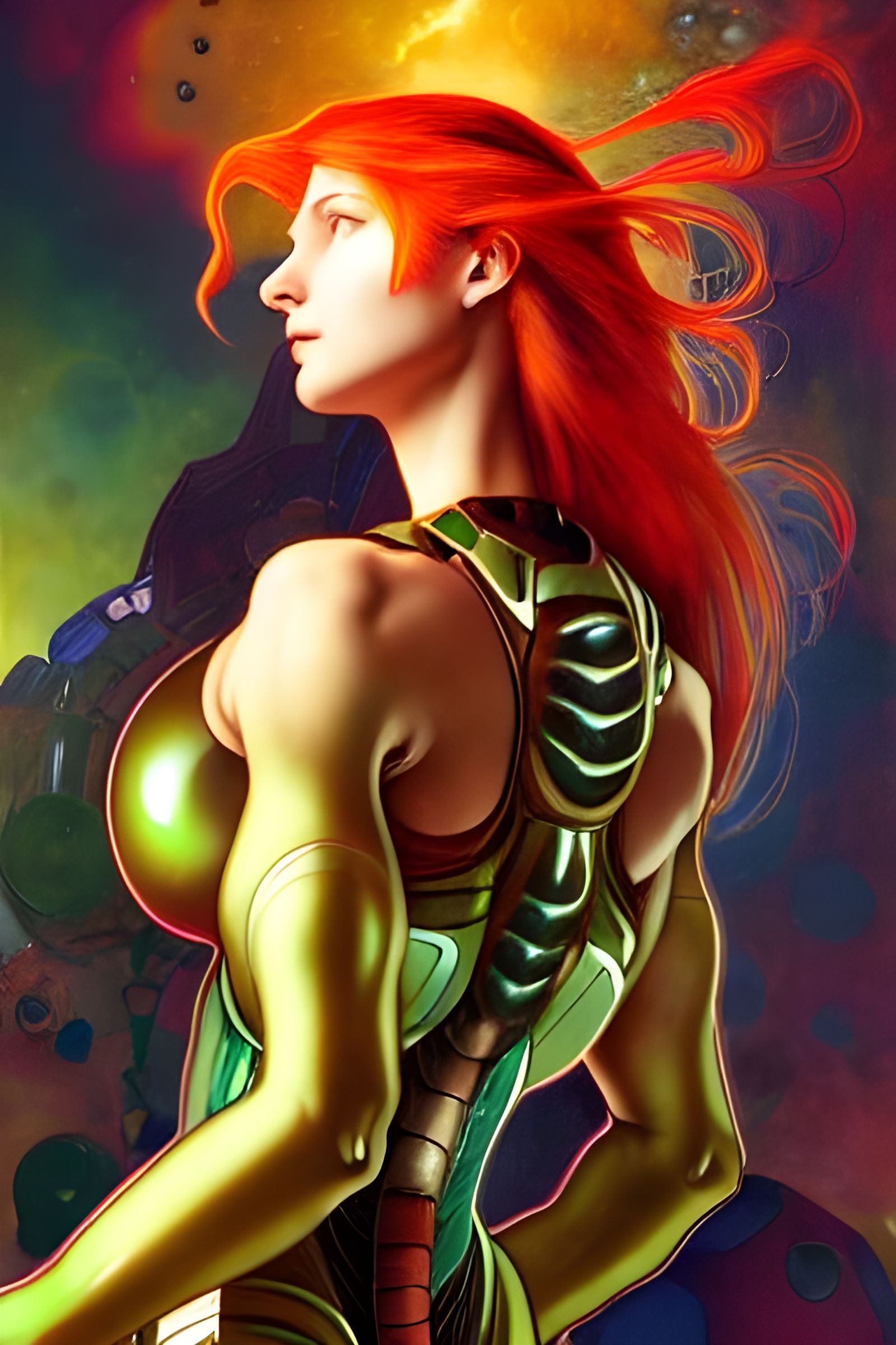 Samus Aran: A Maximalist Art Nouveau Portrait