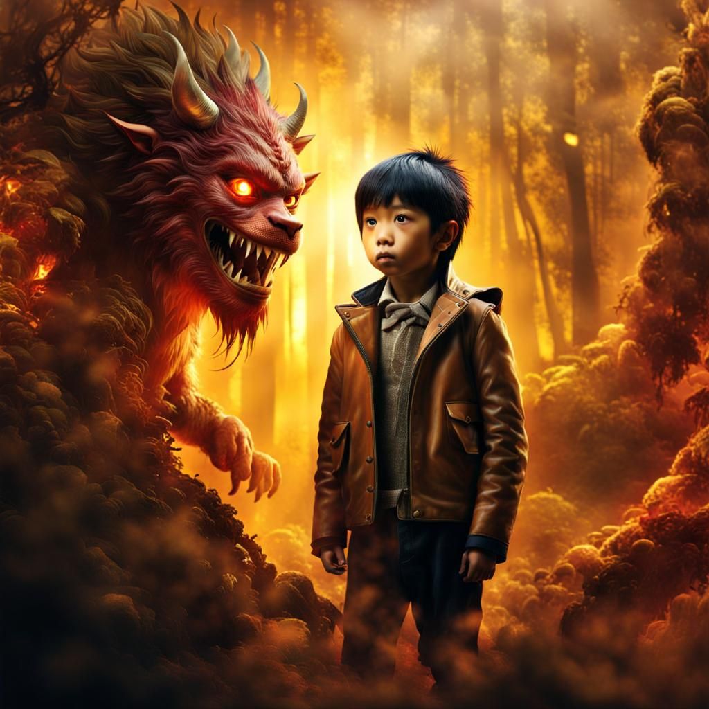 Dreamlike Double Exposure: Shadows and Courage