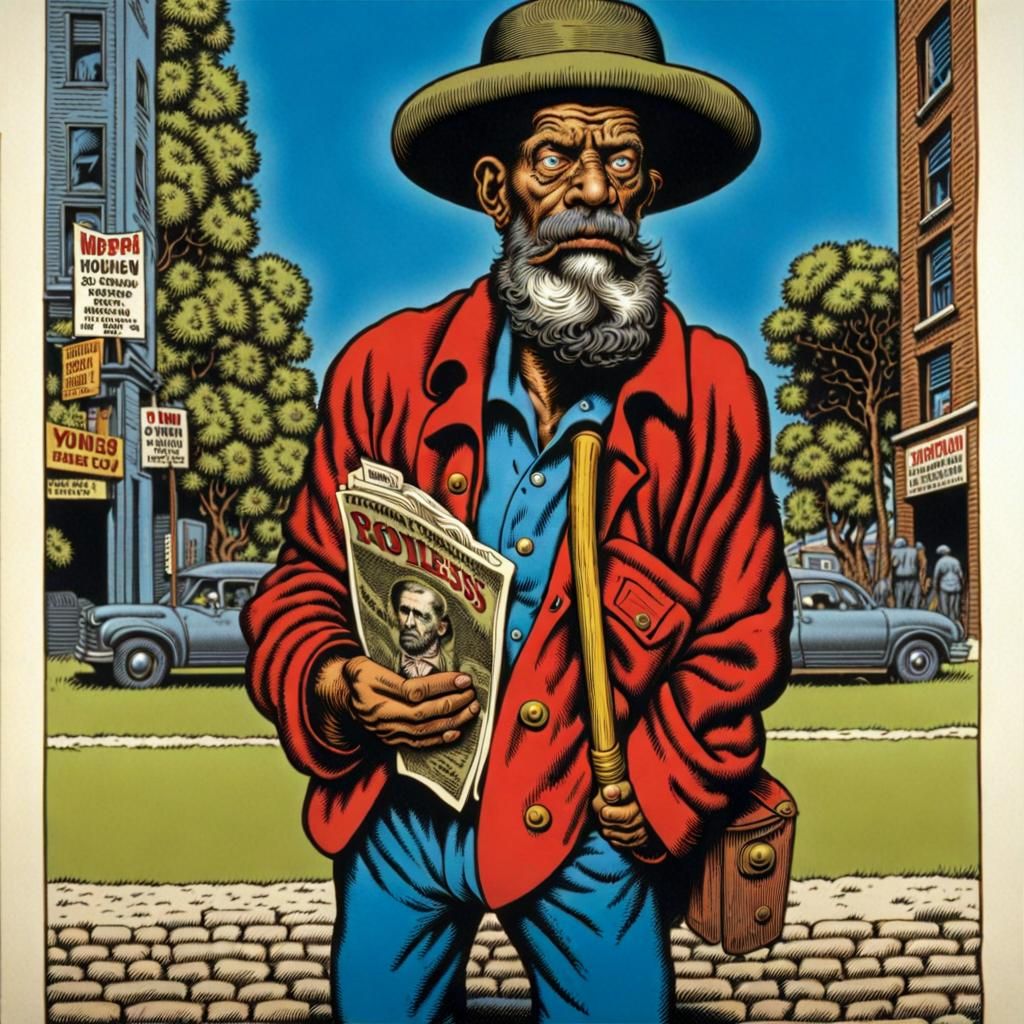 Intense Stare: A Figure in the Style of Underground Comix