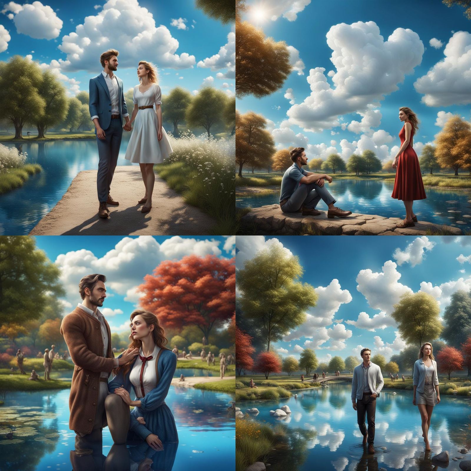 Couple Enjoying a Sunny Day at the Park