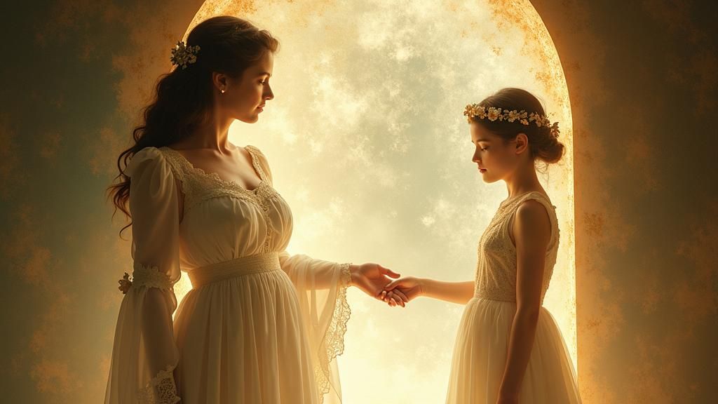 Ethereal Portal: Woman Reaching for Her Beloved