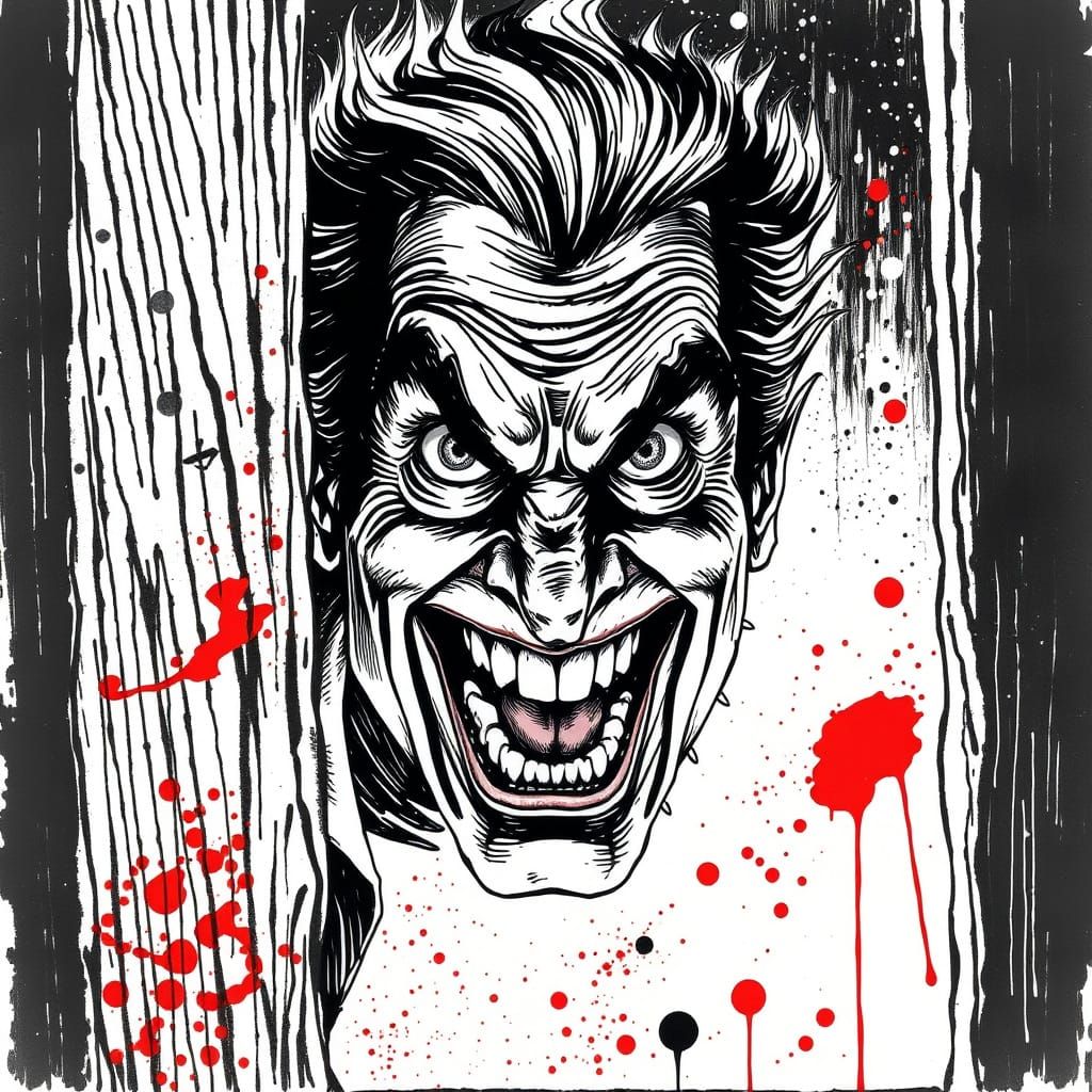 Jack Torrance Caricature in Ralph Steadman Style