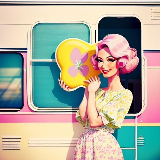 a funny trailer park camper with a bumper sticker text home ...