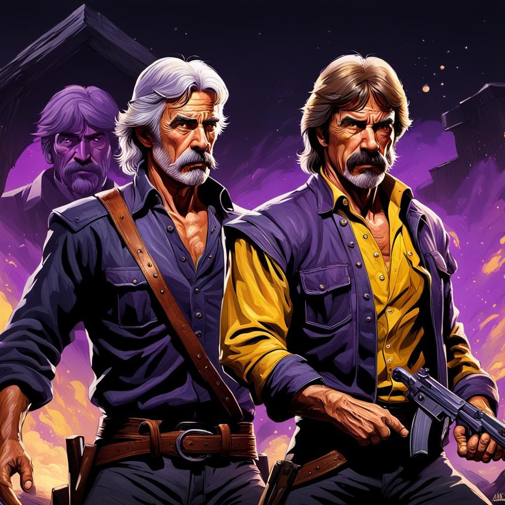 Epic Battle: Elliott vs Norris in Dark Fantasy Art