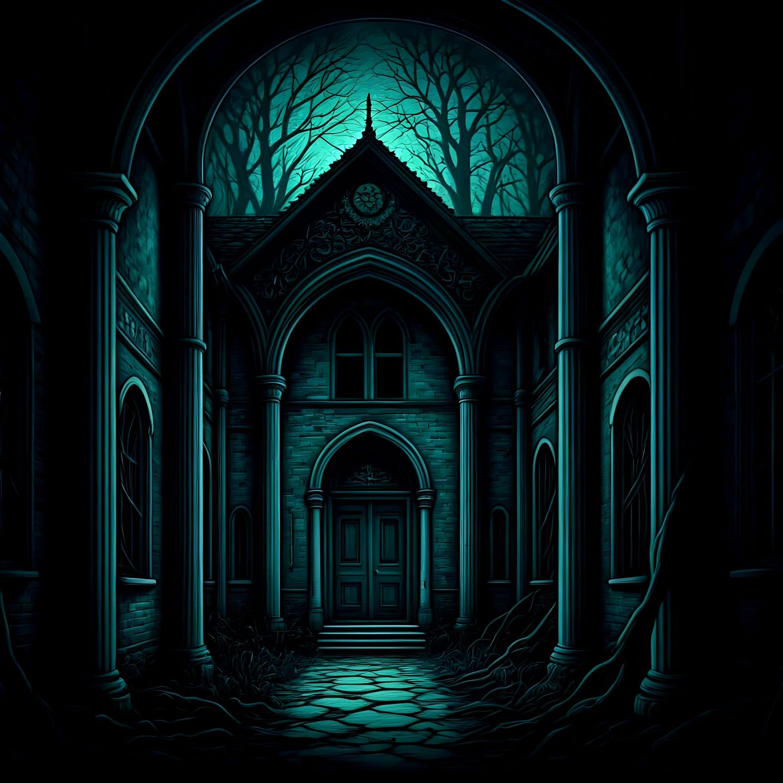 Ravenwood Asylum: A Gothic Horror Scene