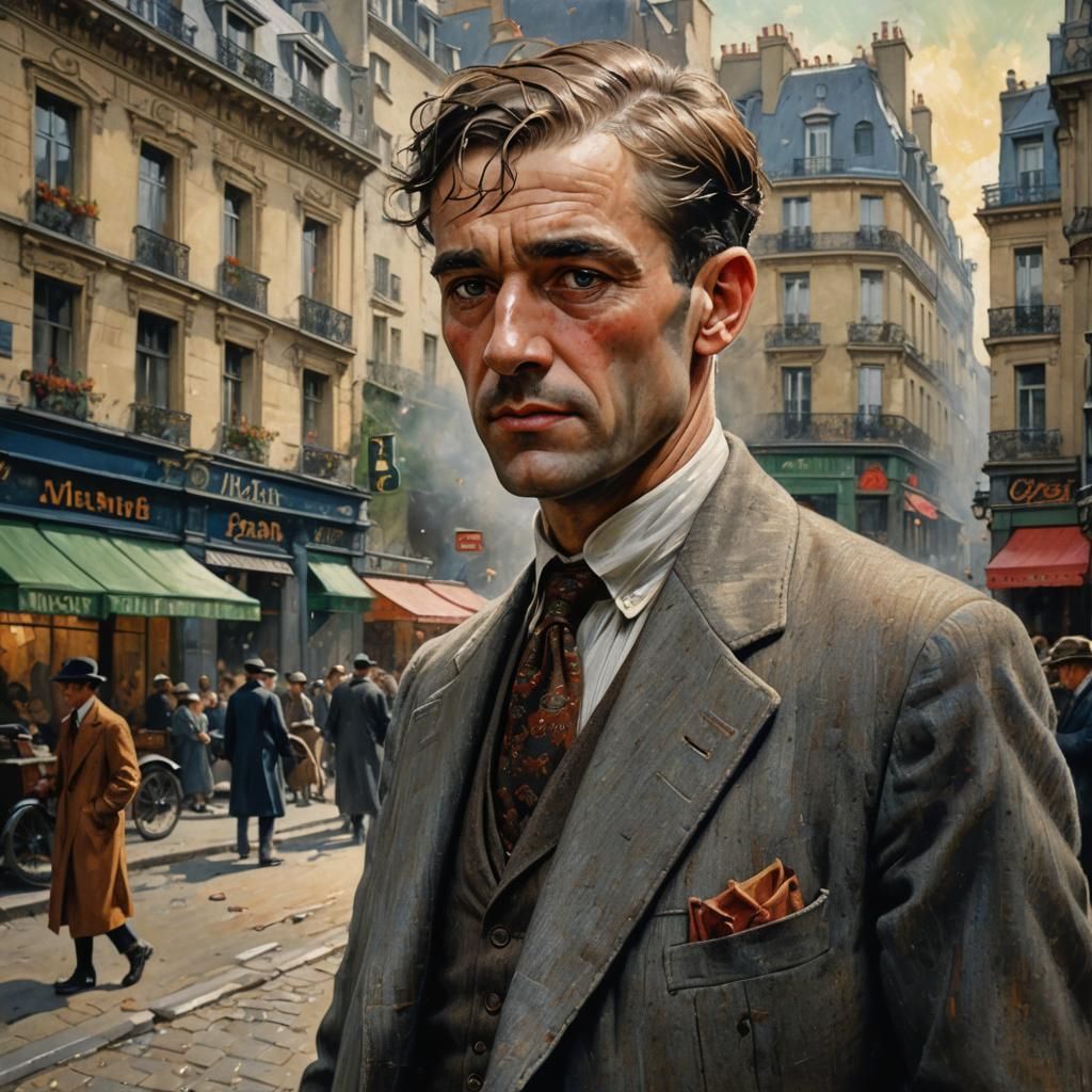 John Fitzgerald in Paris, 1927: Hyperrealistic Portrait