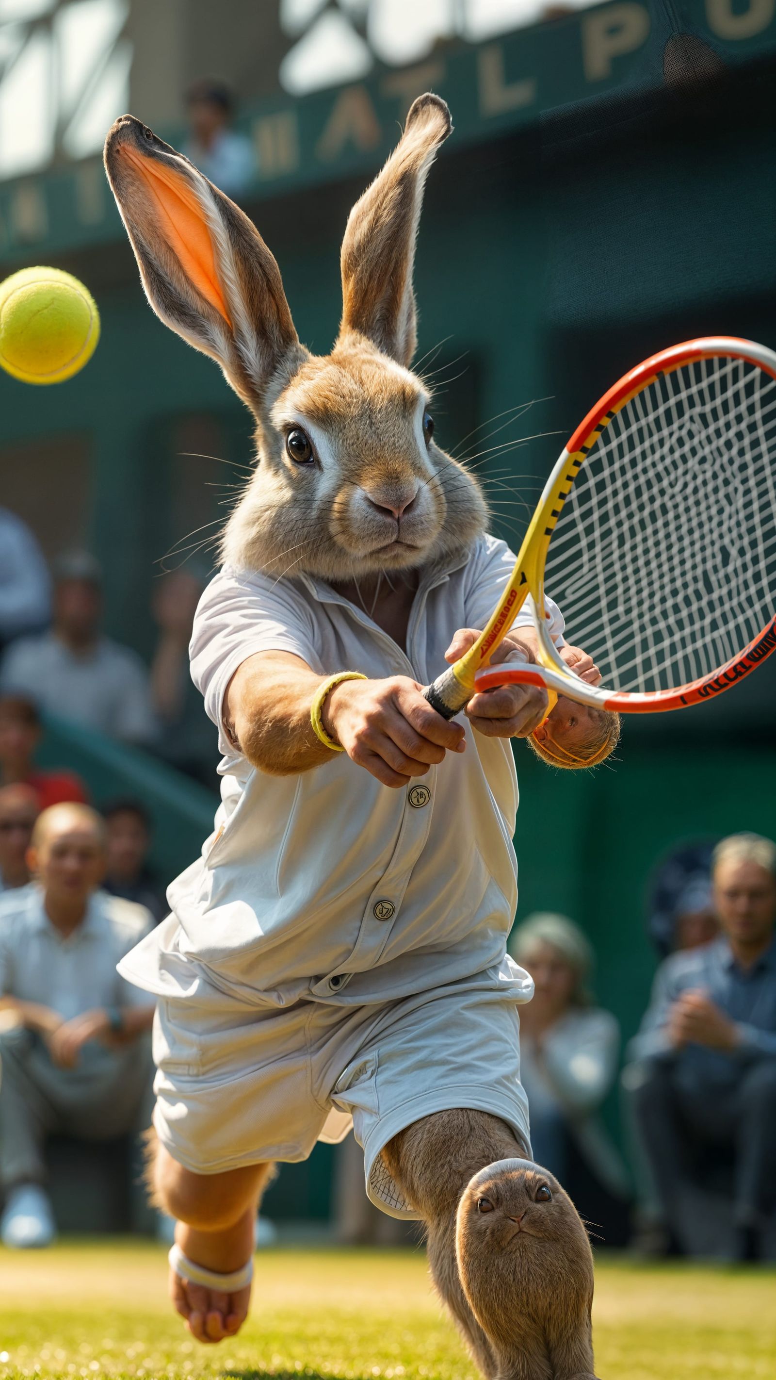 Rabbit Aces Wimbledon Finals: Hyperdetailed Render