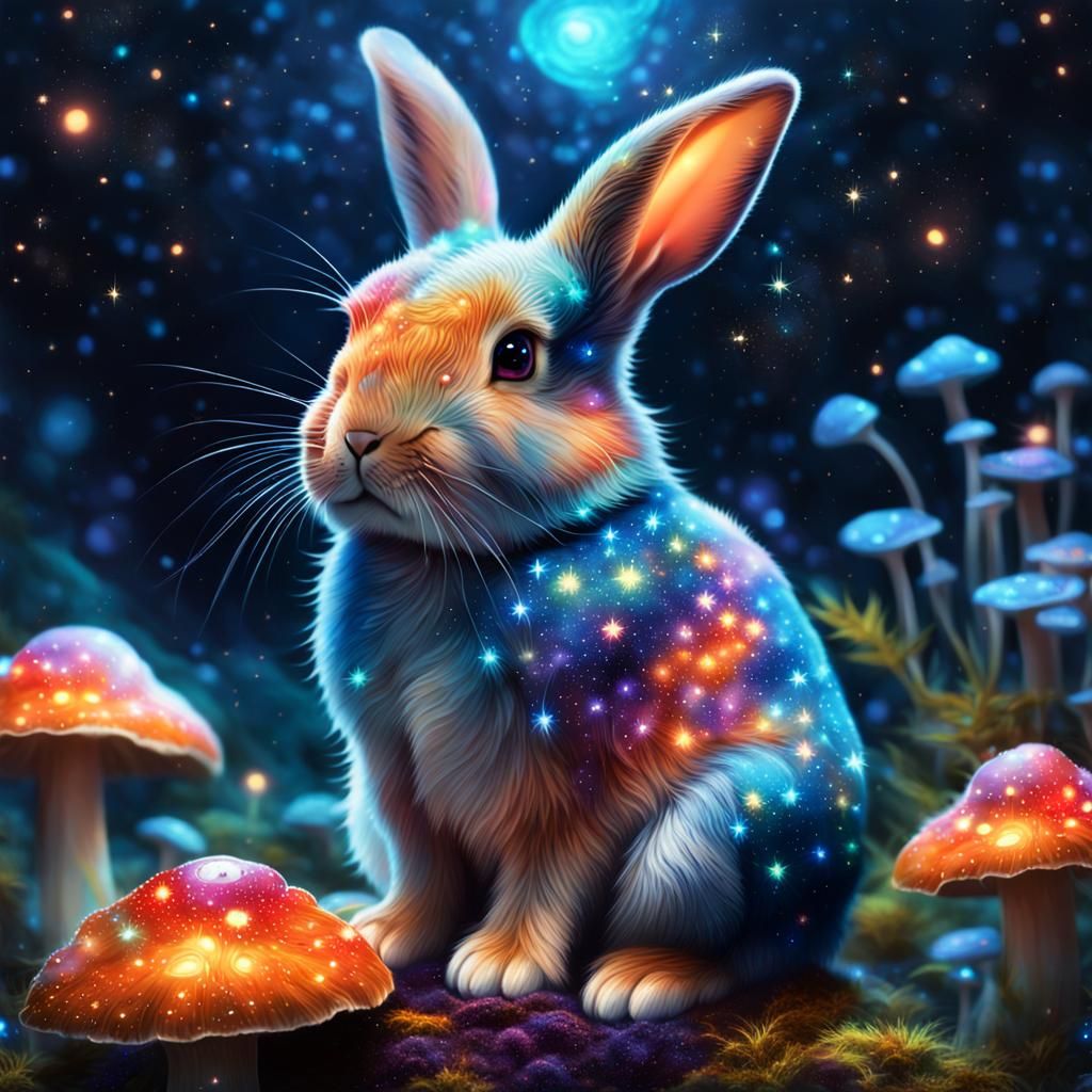 Galaxy Bunny Concept Art in Fantasy Style