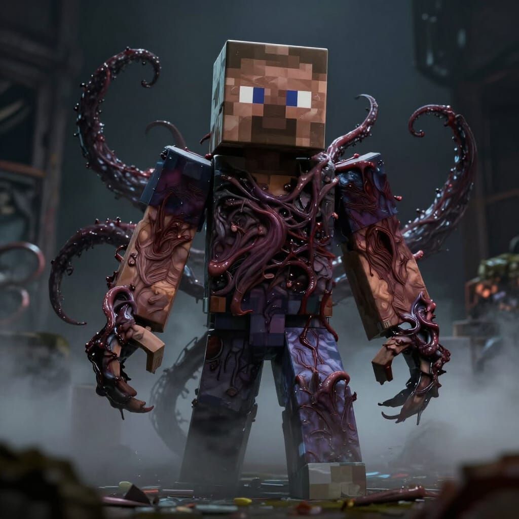 Minecraft Villager Transforms into Demogorgon Horror