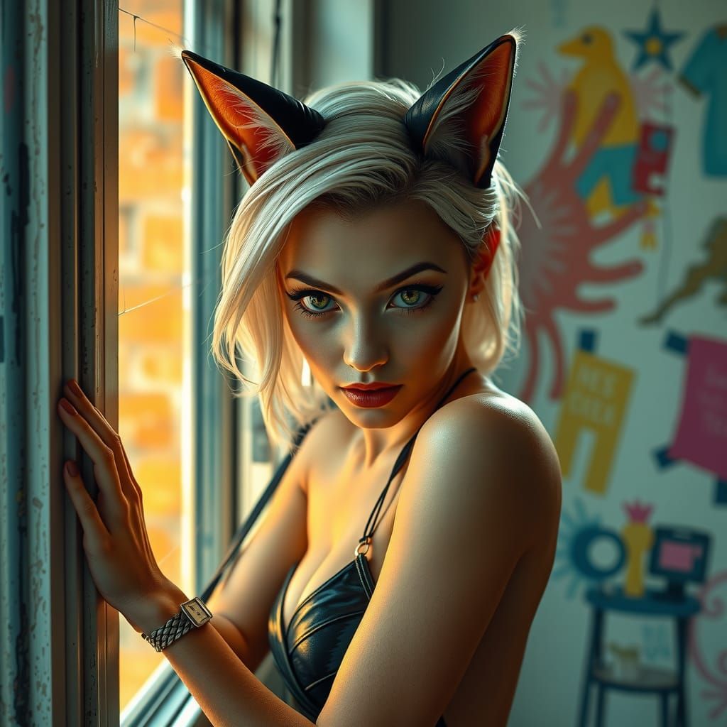 Dove Cameron as Cat in Hyperrealistic Digital Art