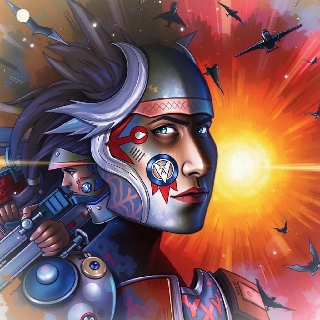 Armored Guards in Comic Book Art Style