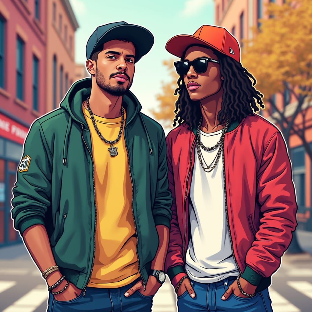 Mannyfresh and Spannifresh: Vibrant Digital Portrait