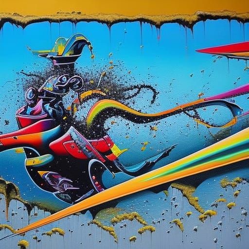 Polychromatic Graffiti Art with Melting Effect
