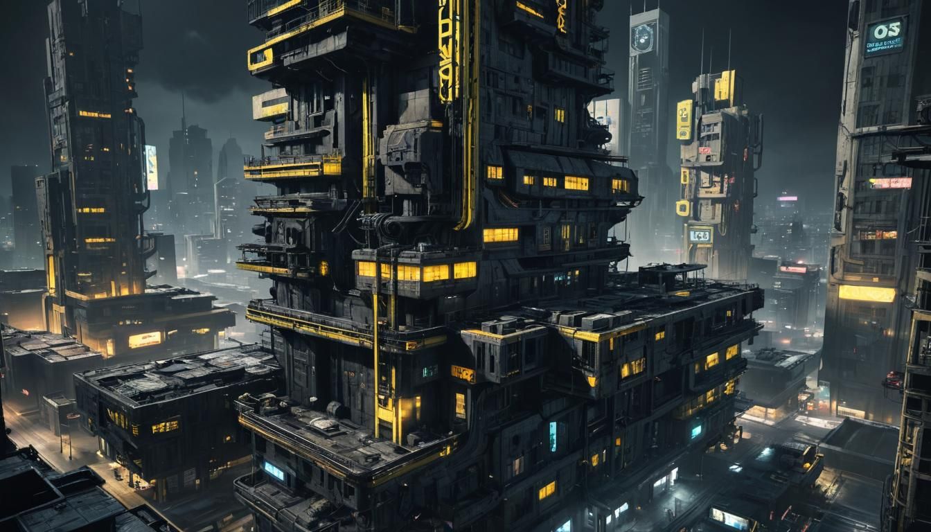 Brutalist Cyberpunk Cityscape in Unreal Engine