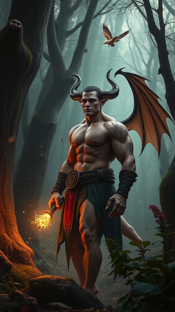 Handsome Demon in a Magical Forest