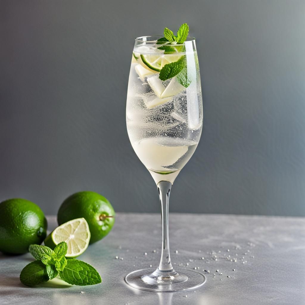 Refreshing Hugo Cocktail, Digital Art, 4K