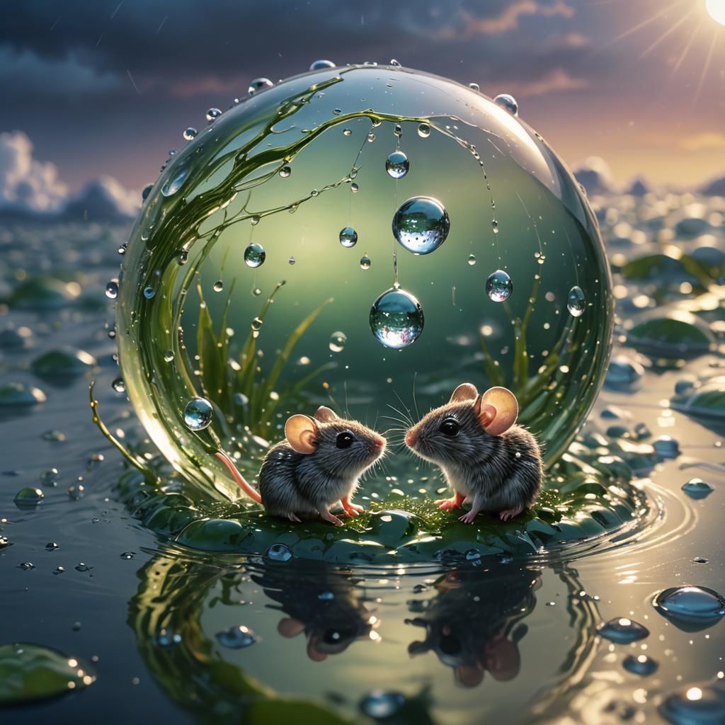 Moonlit Dewdrop Home for a Baby Mouse