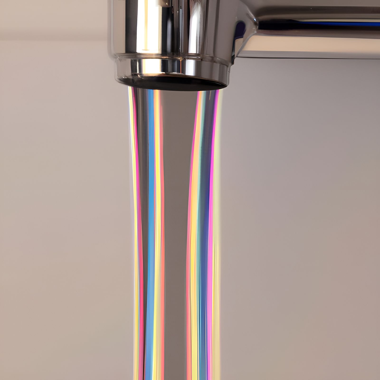 Laminar Flow Stream of Water with Rainbow Effect