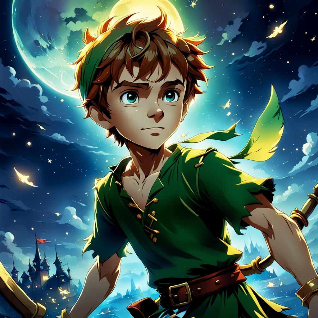 Peter Pan Anime Cel-Shaded Illustration