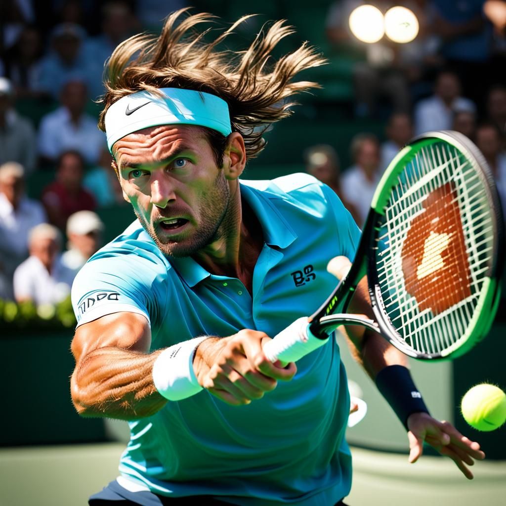 Tennis Player's Intense Focus at the French Open