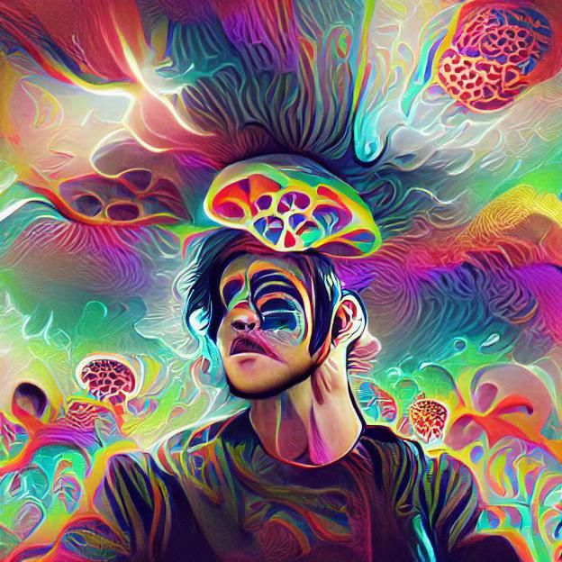 Abstract Psychedelic Swirl of Color and Light