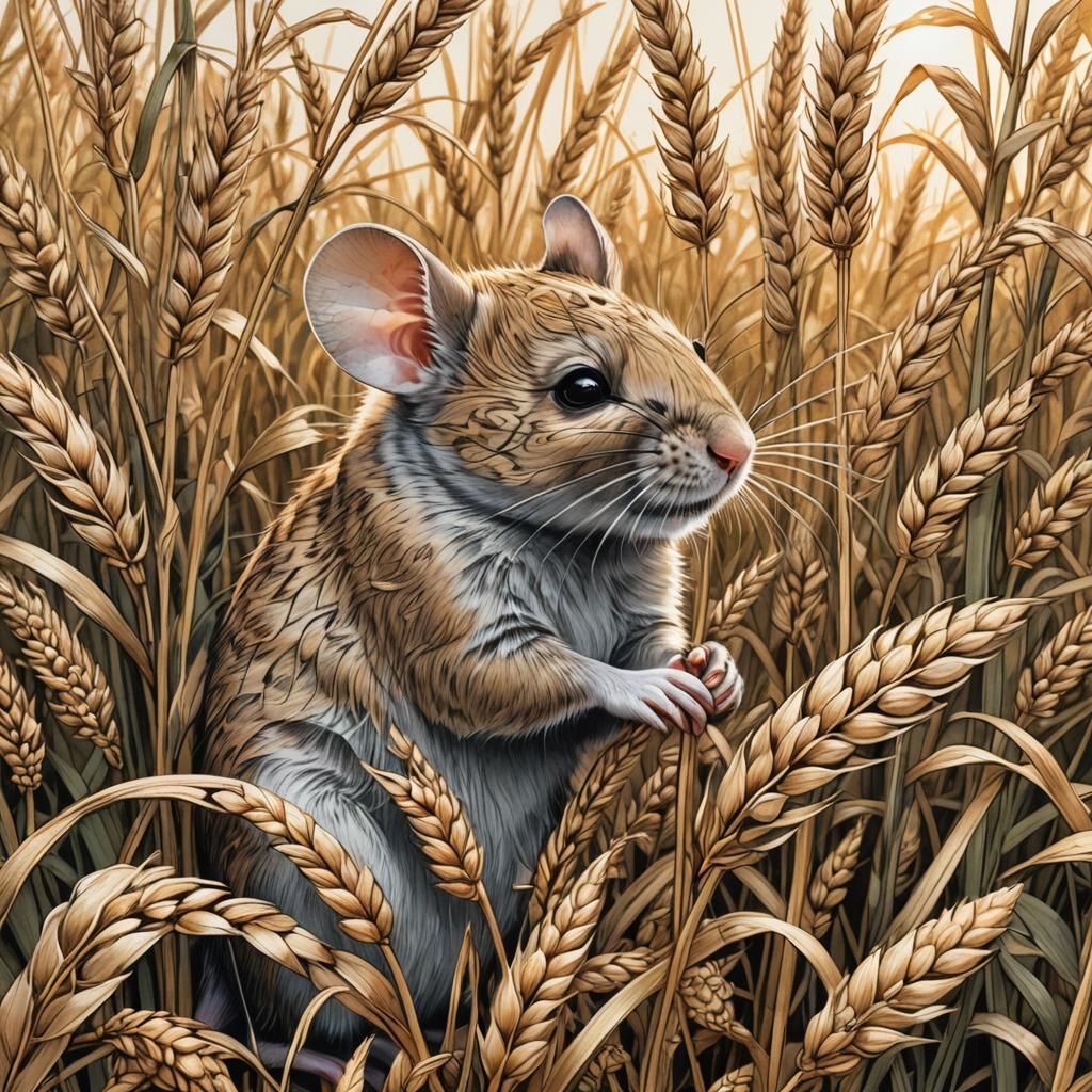 Mouse on Wheat: Art Deco Ertè Design