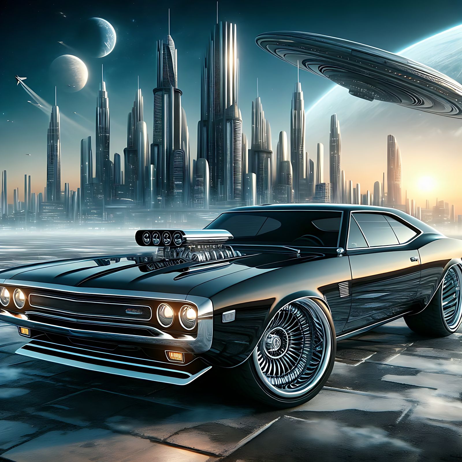 Futuristic Muscle Car Concept Art