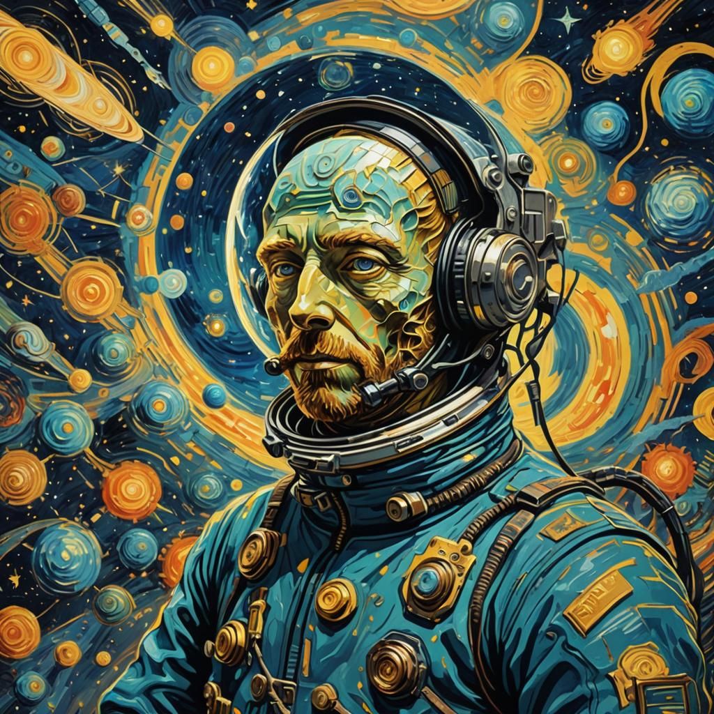 Space Cadet in Pop Art Retrofuturism Style