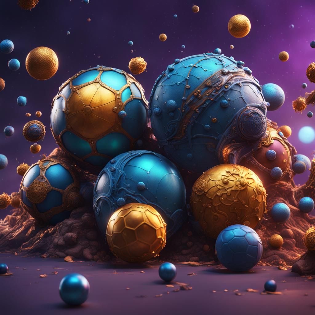 Detailed Matte Painting of Spheres