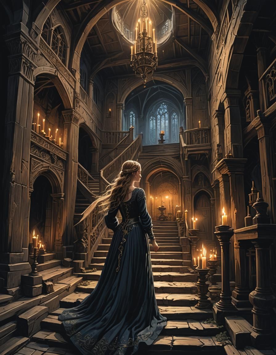 Medieval Lair Escape: Dark Fantasy Concept Art