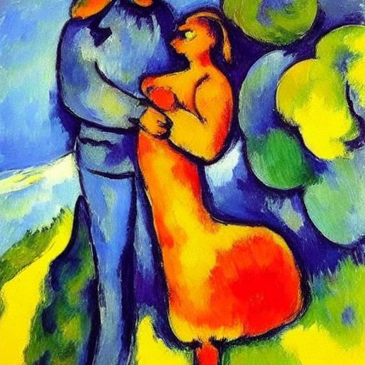 Cat Galloping in Expressionist Oil Painting Style