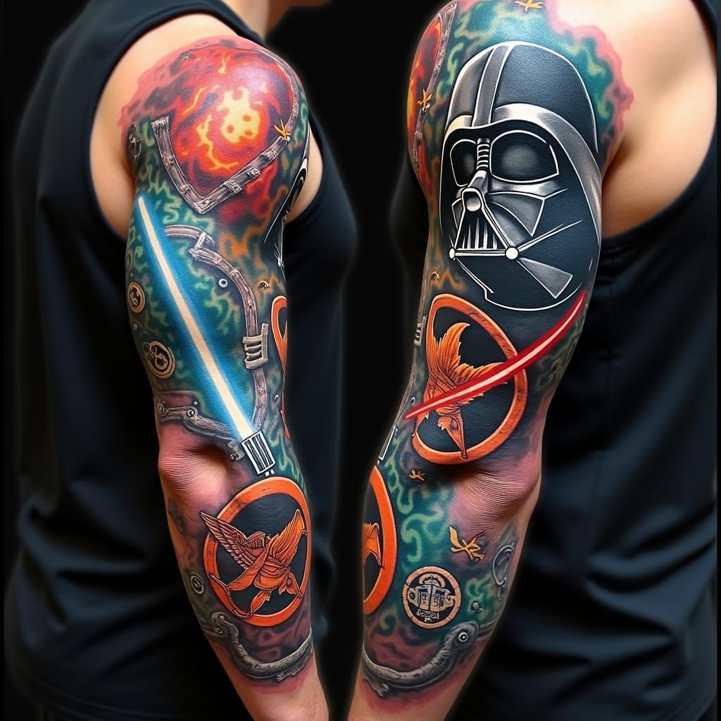 Sci-Fi Tattoo Sleeve Inspired by Mead and McQuarrie