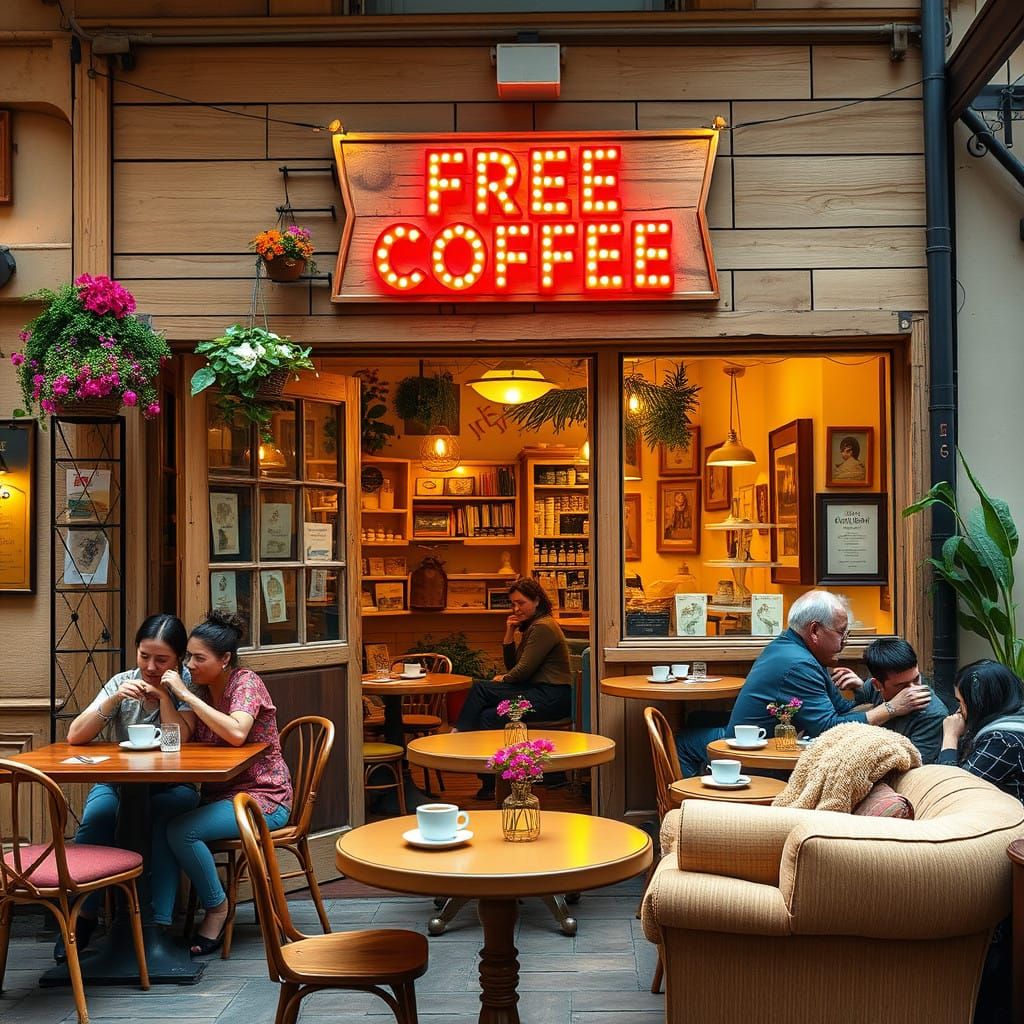 Charming Cafe in Whimsical European Village Style