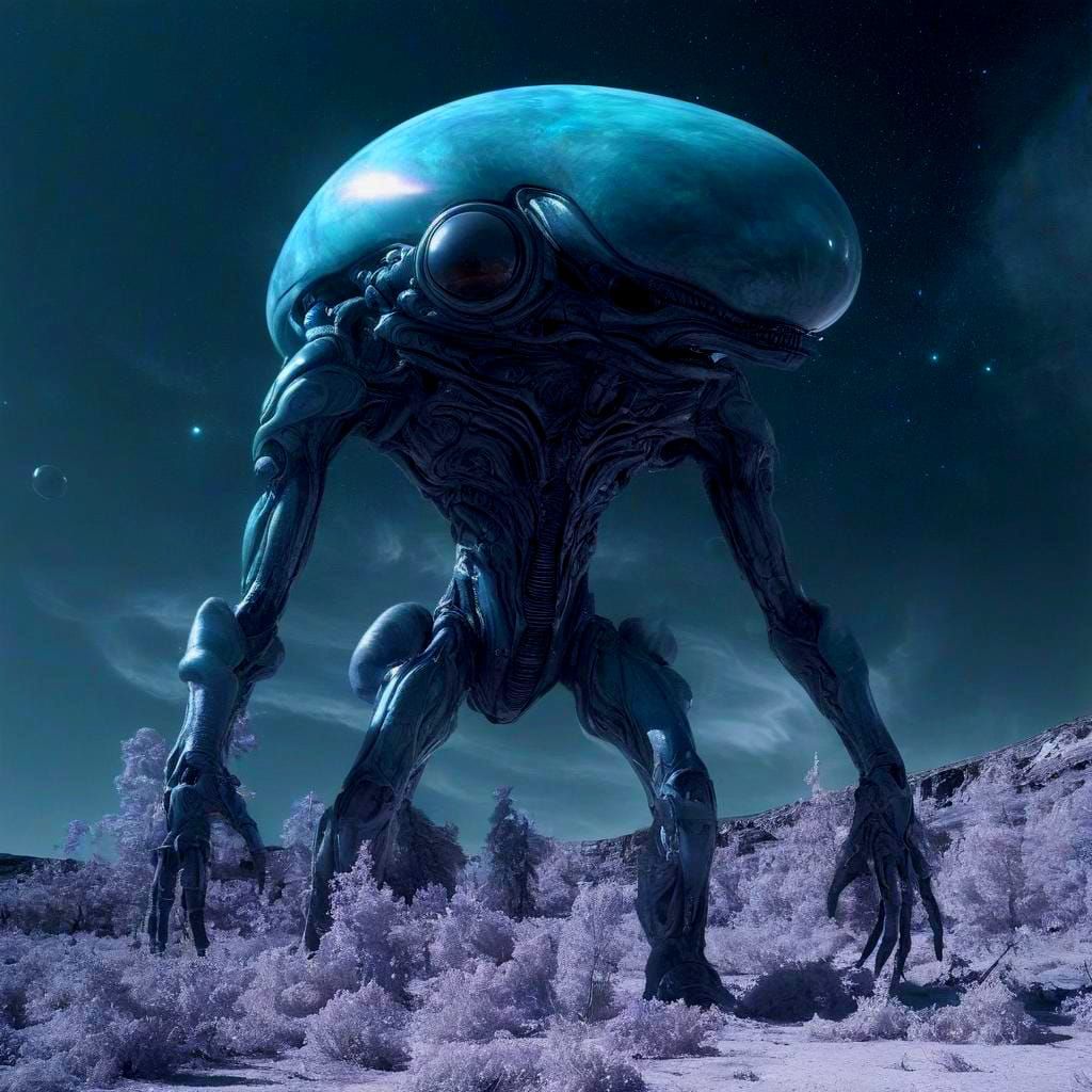 Nebula Alien in Epic Futurism Style