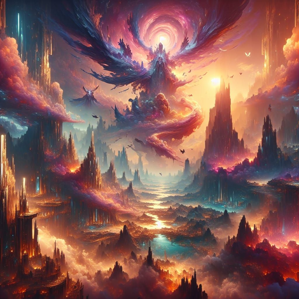 Heavenly Matte Painting in Deep Colors