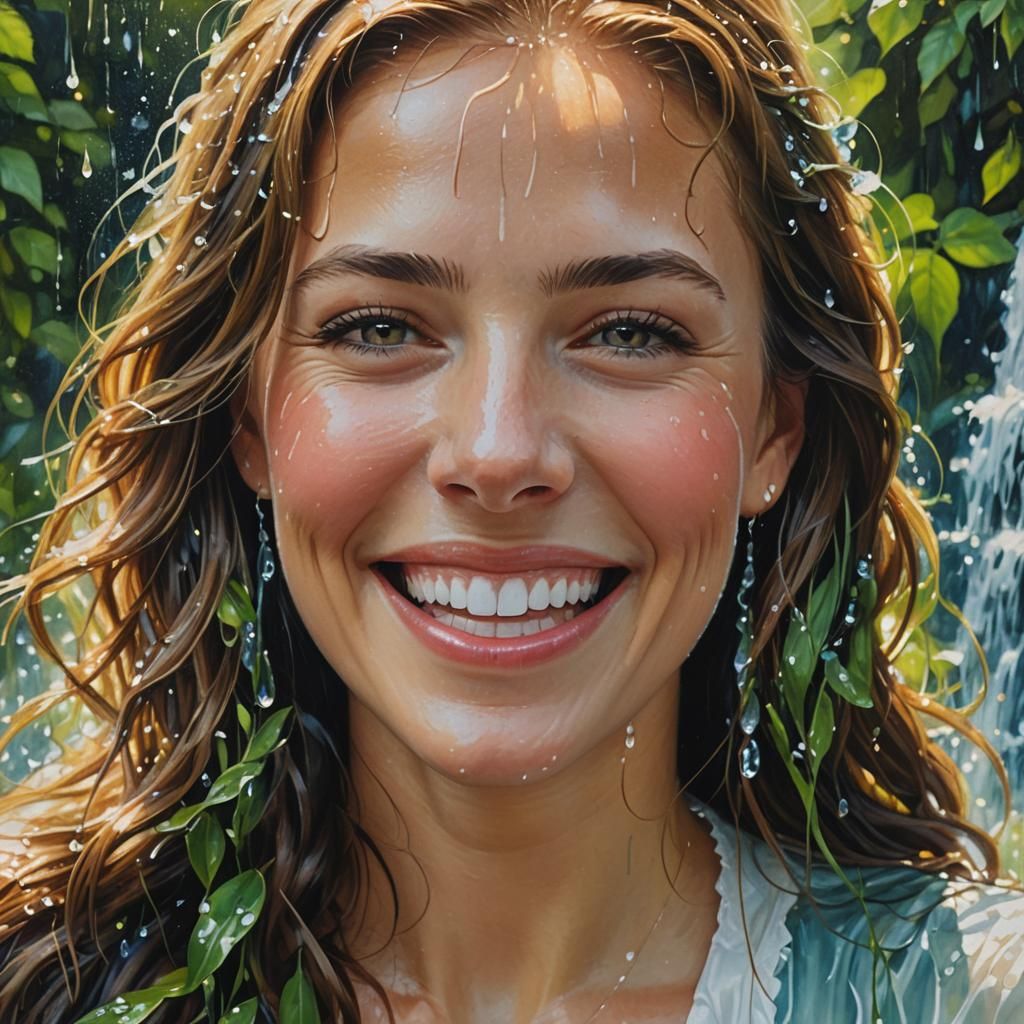 Romanticism: Water Cascade in Golden Light