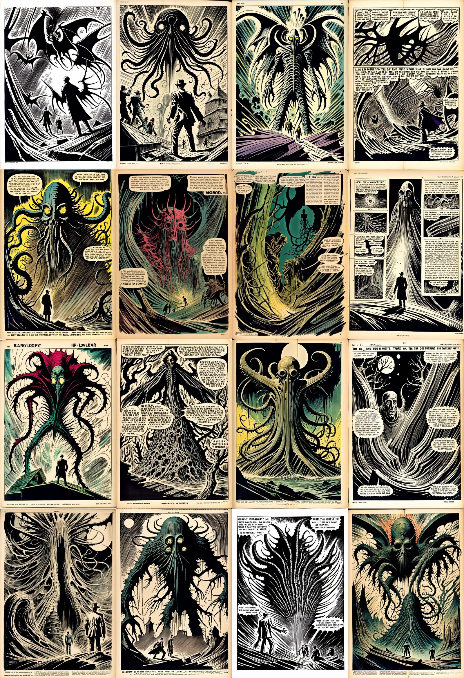 Lovecraft Monster Comic Book Cover in EC Style